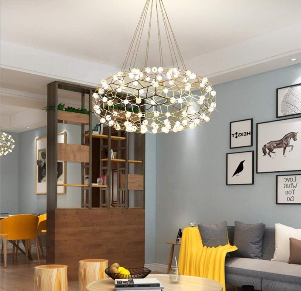 Nowoczesna Lampa Wisząca Mesh Chendelier Żyrandol Złoty - obrazek 3