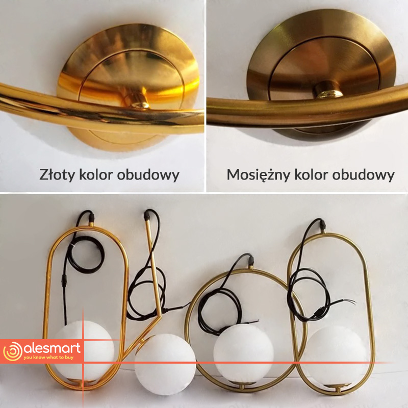 Nowoczesna Lampa Wisząca Aurelia Kula Świetlna Złota - obrazek 5