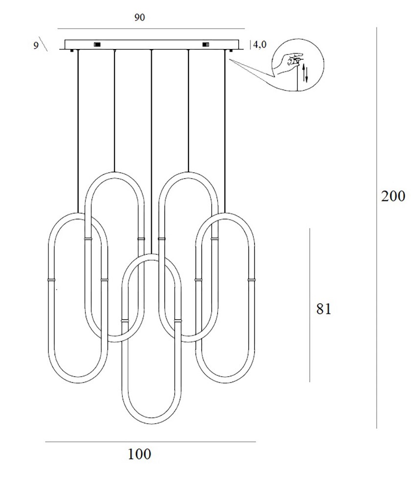 Nowoczesna Lampa Wisząca Capillary Złota LED Nad Stół - obrazek 4