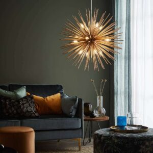 Nowoczesna Metalowa Lampa Wisząca Star Złota