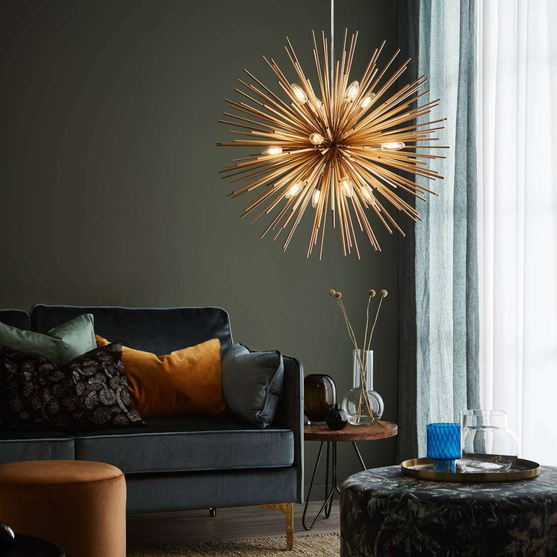 Nowoczesna Metalowa Lampa Wisząca Star Złota