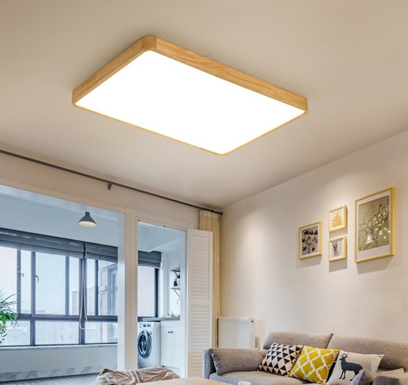 Drewniana Lampa Sufitowa Wood Plafon LED