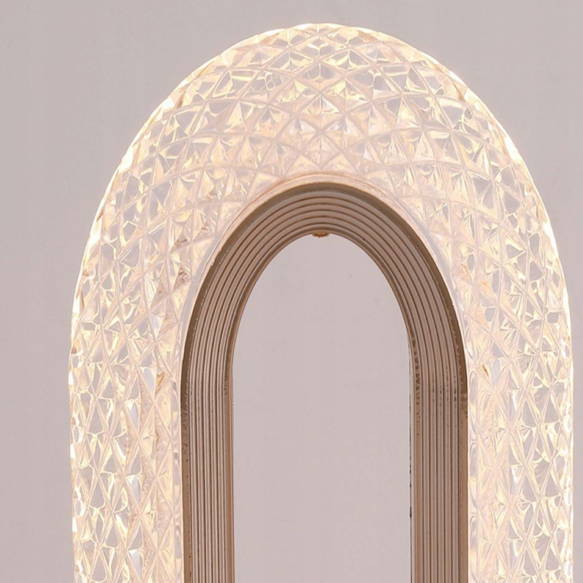 Lampa Stołowa Nocna Glamour Crystal LED USB Złoty - obrazek 5