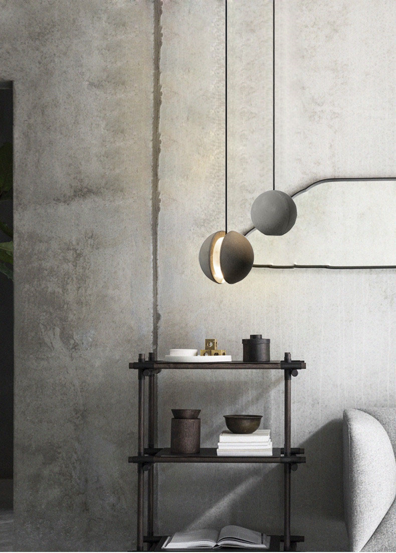 Oryginalna Lampa Nordic Moon Cement LED - obrazek 5