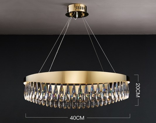 Nowoczesna Lampa Wisząca Drop Żyrandol Złoty Glamour - obrazek 8