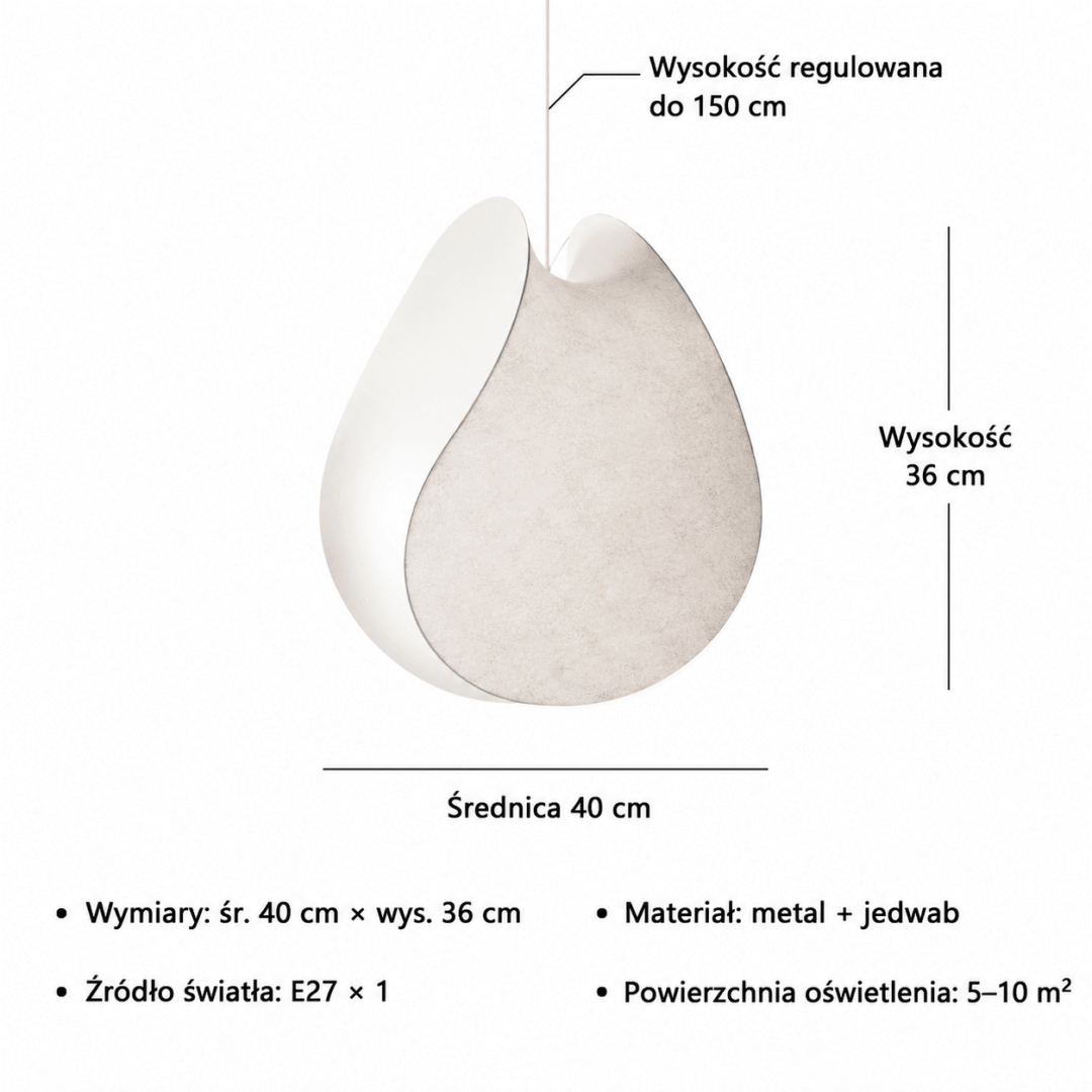 Lampa wisząca Wabi Sabi z jedwabnym abażurem 40