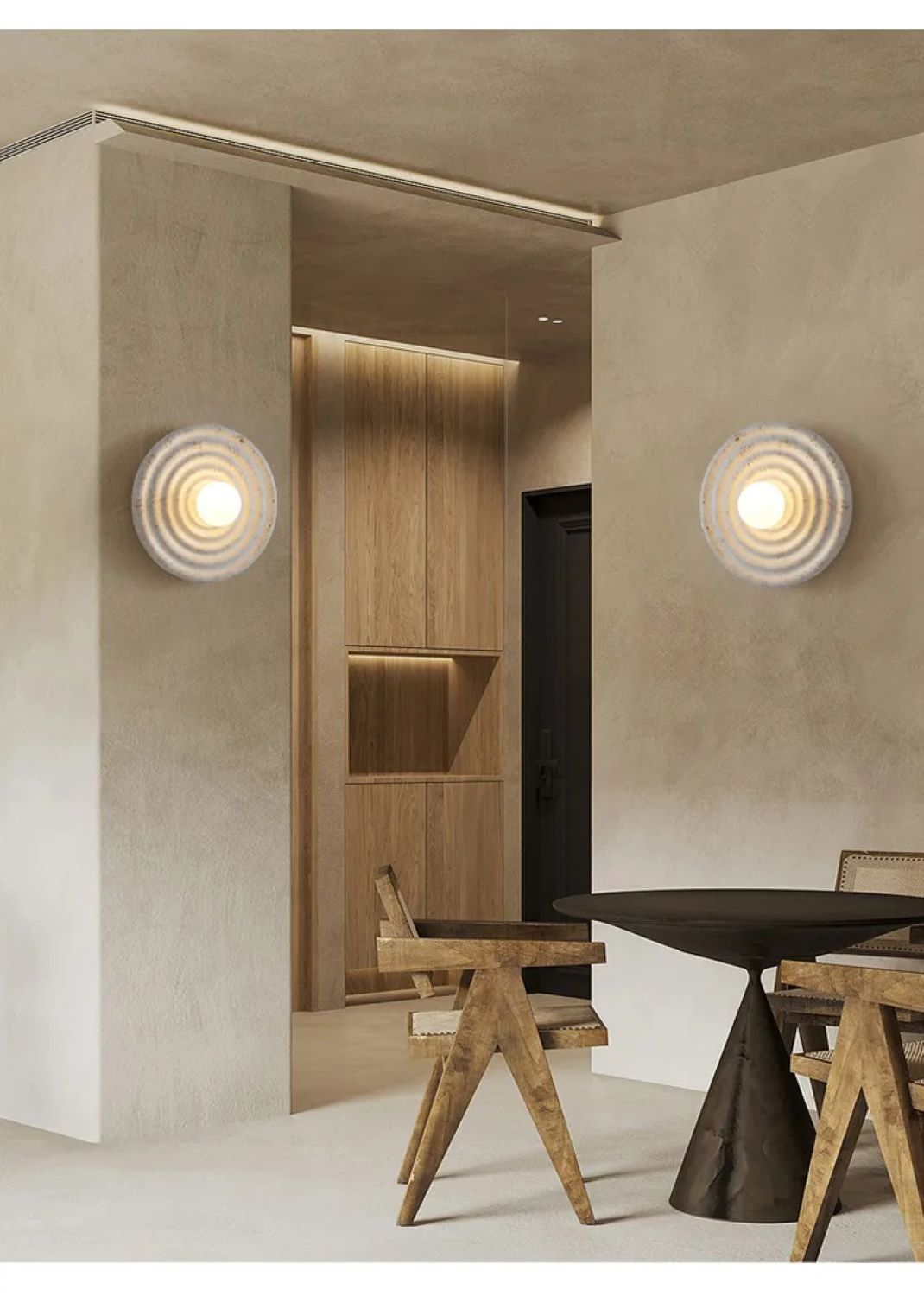 Japońska Lampa Ścienna Wabi-Sabi Resin Kinkiet - obrazek 3