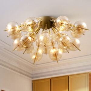 Lampa Sufitowa Plafon Bolla Nowoczesna Mosiądz