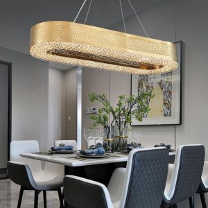 Kryształowa Podłużna Lampa Wisząca Maeve Żyrandol Glamour