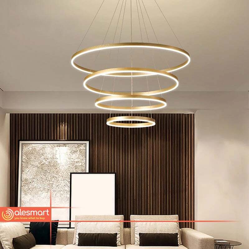 Nowoczesna Lampa Wisząca RING LED Żyrandol Punktowe Mocowanie - obrazek 5