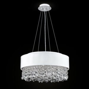 Elegancka Lampa Wisząca Manfred Biały Abażur Glamour