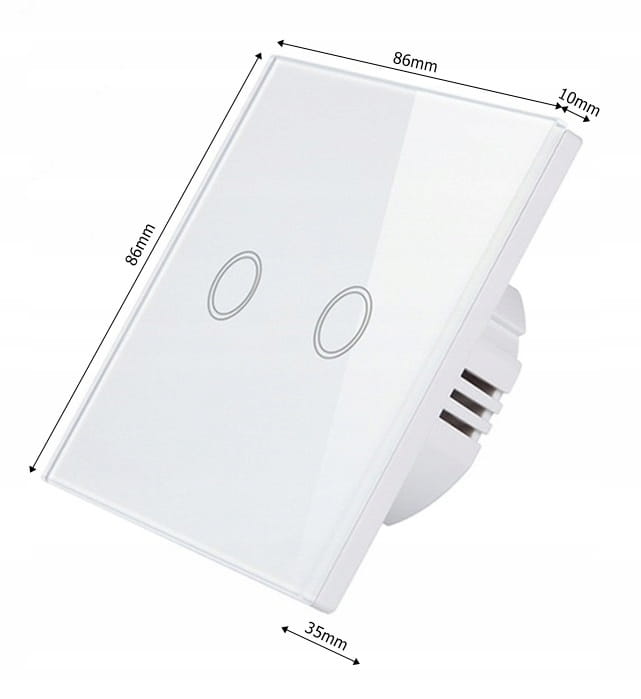 Dotykowy Szklany Włącznik Światła WiFi Tuya LED Podwójny - obrazek 4