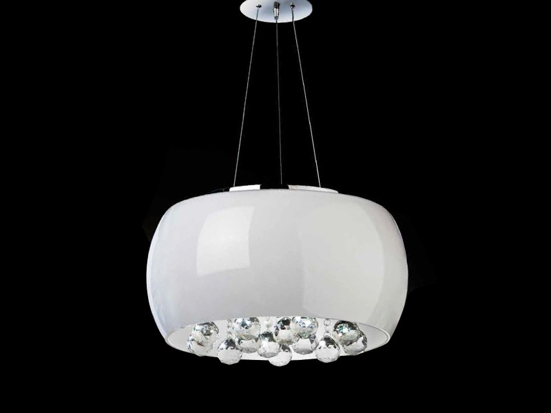 Nowoczesny Żyrandol Lampa Wisząca Quince Glamour Biała LED - obrazek 3