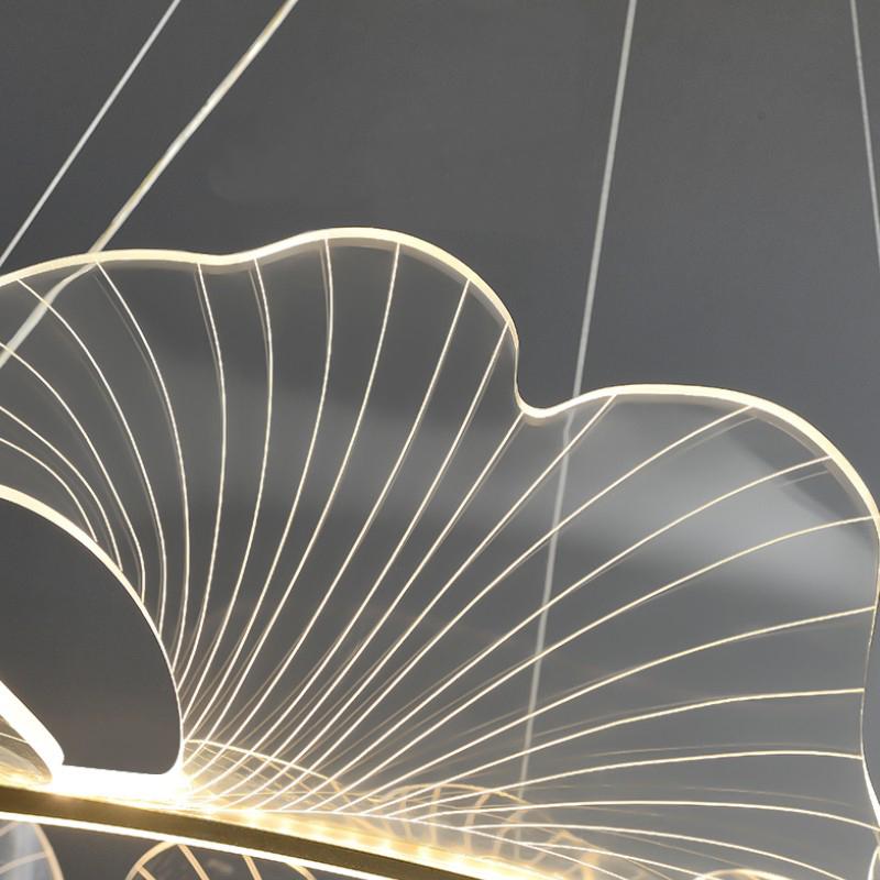 Nowoczesna Lampa Wisząca Ring Lotus Żyrandol Złoty - obrazek 11