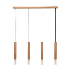 Skandynawska Nowoczesna Lampa Wisząca Drewniana Wood Tuba