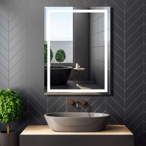 Lustro łazienkowe Altue prostokątne z oświetleniem LED