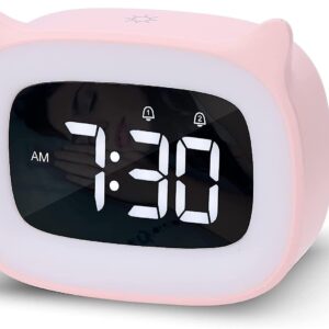 Zegar Budzik Lampka Nocna Dla Dzieci Kotek