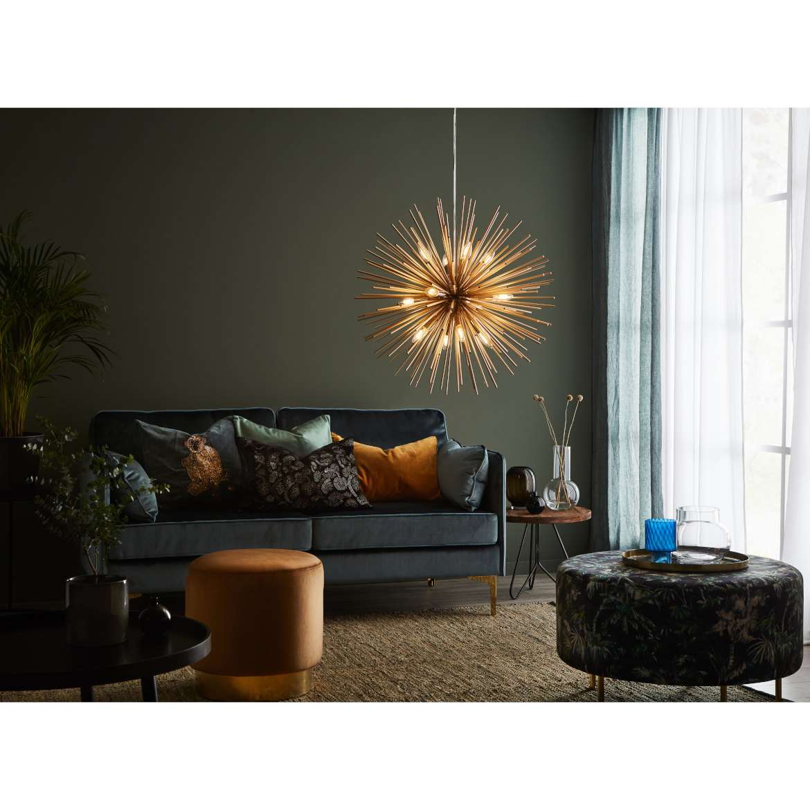 Nowoczesna Metalowa Lampa Wisząca Star Złota - obrazek 5