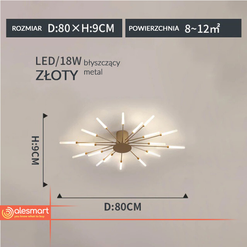 Fajerwerkowy Led Plafon 12-42 Gałęzi Lampa sufitowa - obrazek 12