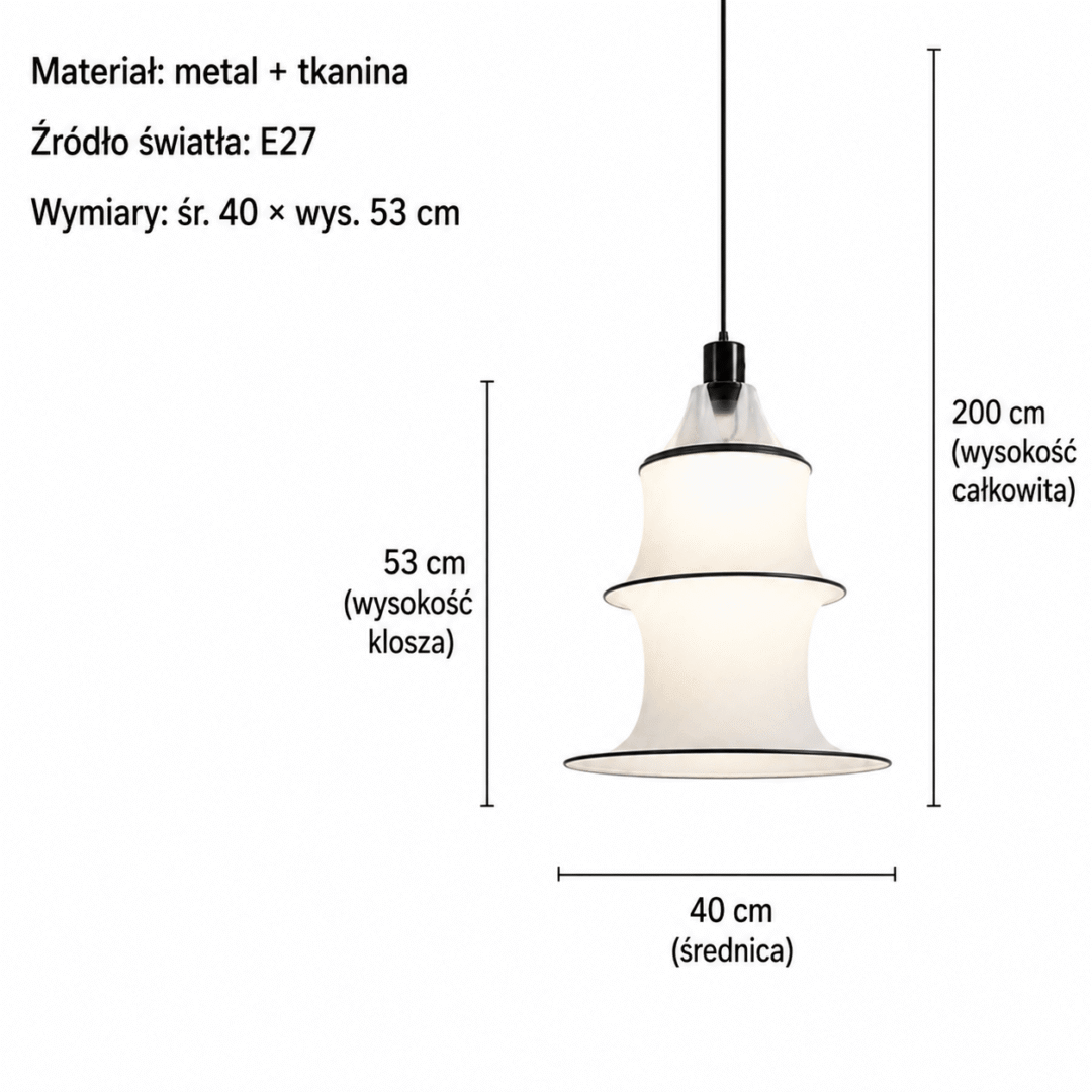 Lampa wisząca z materiałowym abażurem 53