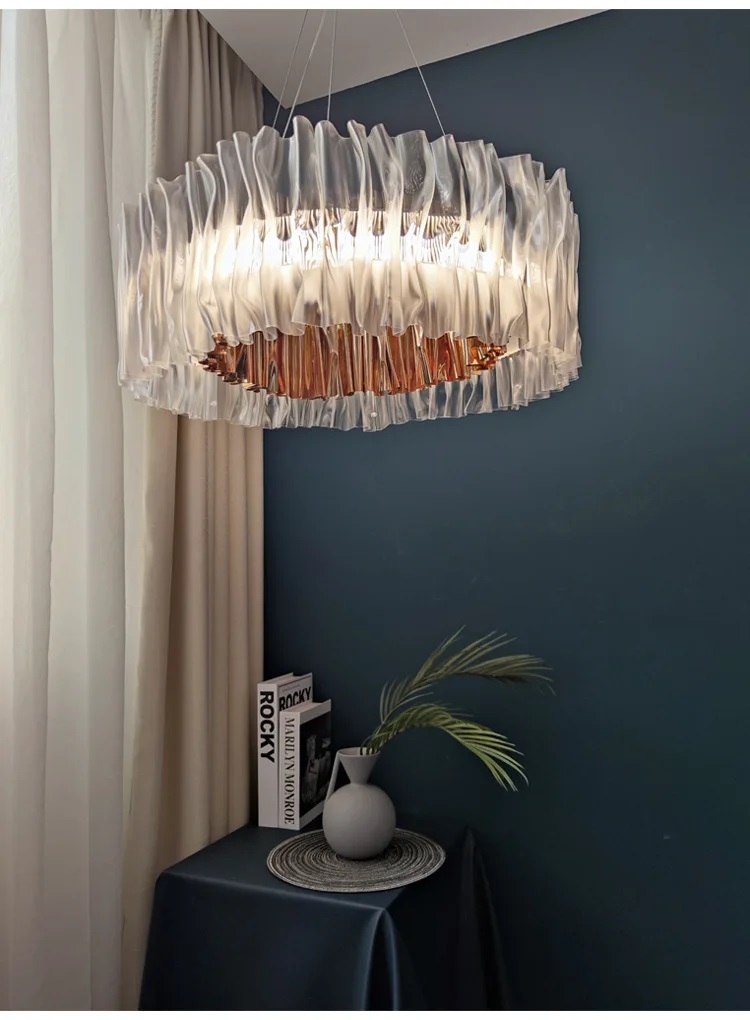 Nowoczesna Lampa Wisząca Accordeon Żyrandol Złoty Srebrny - obrazek 4