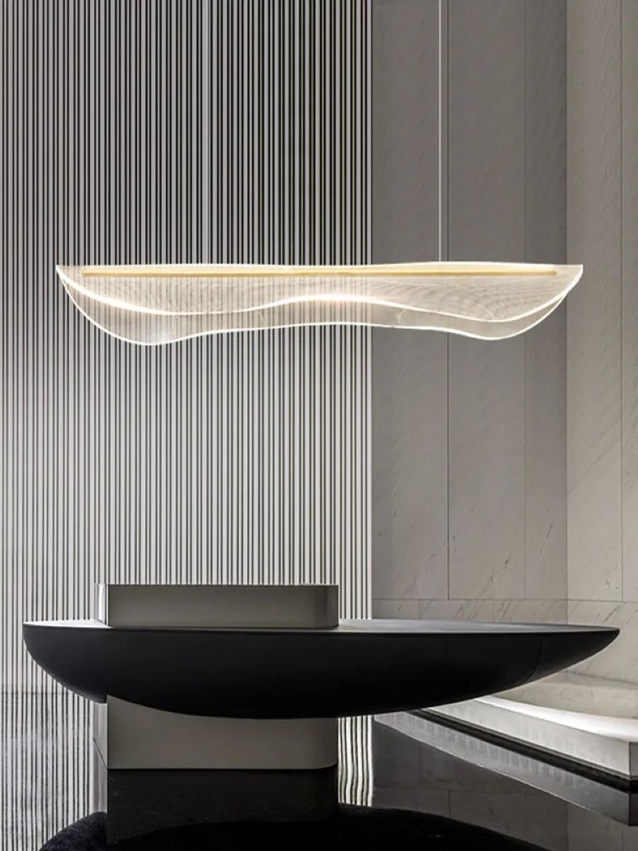 Modernistyczna Lampa Wisząca Fala Szyba Luminescencyjna