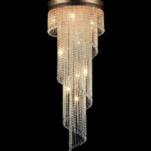 Kryształowa Lampa Sufitowa Cascade Plafon Pałacowy Złoty