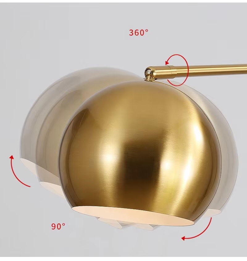 Klasyczna Metalowa Lampa Stołowa Caen Złota - obrazek 5