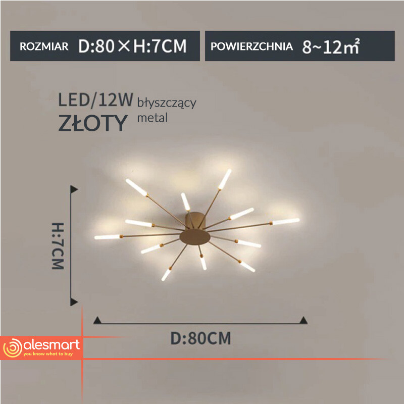 Fajerwerkowy Led Plafon 12-42 Gałęzi Lampa sufitowa - obrazek 11