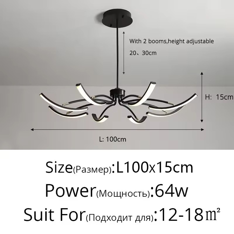 Luksusowy Żyrandol Do Salonu w Stylu Nordyckim LED