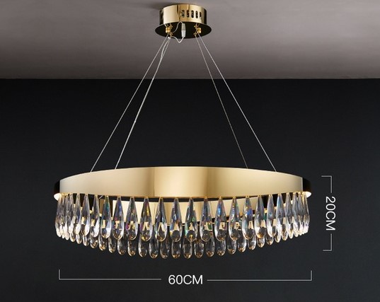 Nowoczesna Lampa Wisząca Drop Żyrandol Złoty Glamour - obrazek 9