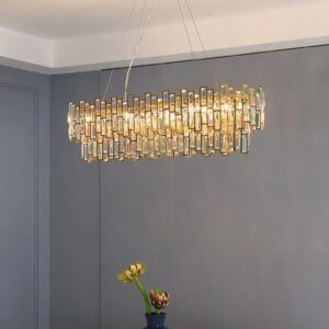 Kryształowa Lampa Wisząca Maya Żyrandol Złoty Glamour