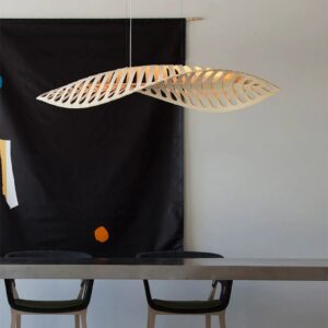 Skandynawska Lampa Wisząca Navicula Żyrandol Bambus