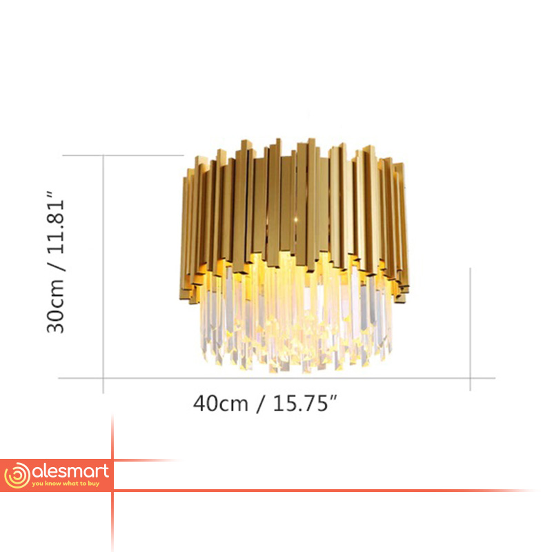 Nowoczesna Kryształowa Lampa Sufitowa Gladius Plafon Glamour Złoty - obrazek 2