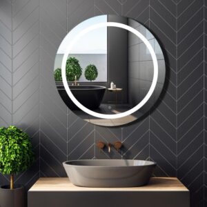 Lustro łazienkowe Ring okrągłe z oświetleniem LED bez ramy