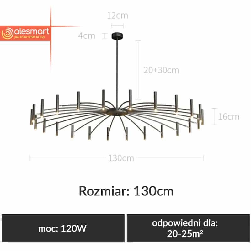 Nowoczesna Lampa Sufitowa Modernism Żyrandol Nordycki 130 cm - obrazek 6