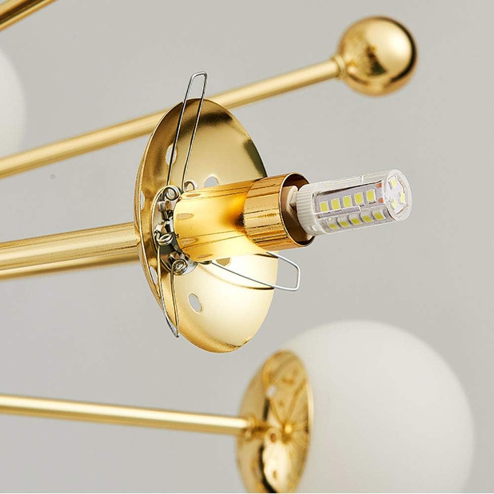 Nowoczesna Lampa Wisząca Lustre Żyrandol Złoty - obrazek 11