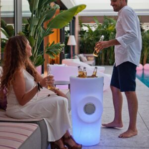 chłodziarka do butelek LED Newgarden Woody z głośnikiem Bluetooth