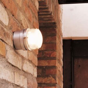 Oluce Fresnel Lampa ścienna ze szklanym kloszem IP44 chrom