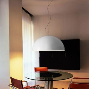 Oluce Sonora lampa wisząca w kolorze opalowej bieli