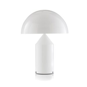 Oluce Atollo lampa stołowa ze ściemnianiem Ø50cm biała