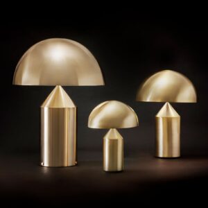Oluce Atollo lampa stołowa ze ściemnianiem Ø50cm złota