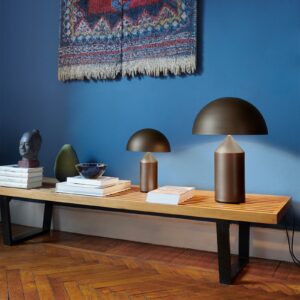 Lampa stołowa Oluce Atollo ściemniana Ø38cm brązowa
