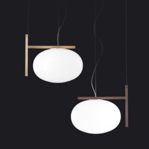 Lampa wisząca Oluce Alba 466 z metalowym dekorem mosiądz