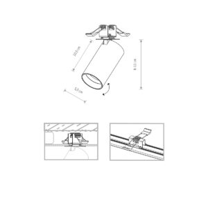 Oprawa podtynkowa GU10, MONO SURFACE I, dwa kolory