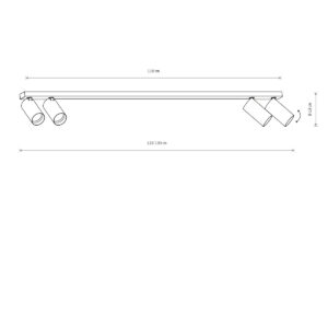 Lampa sufitowa na listwie, czarna, 4 reflektory GU10 – zdjęcie 2