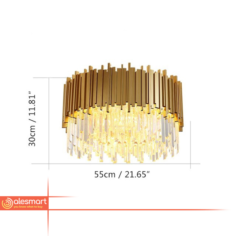 Nowoczesna Kryształowa Lampa Sufitowa Gladius Plafon Glamour Złoty - obrazek 3