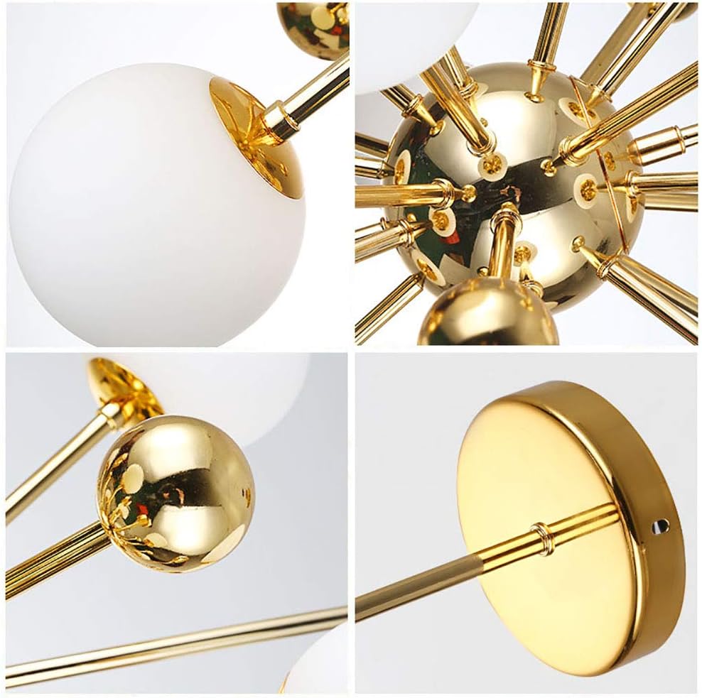 Nowoczesna Lampa Wisząca Lustre Żyrandol Złoty - obrazek 9