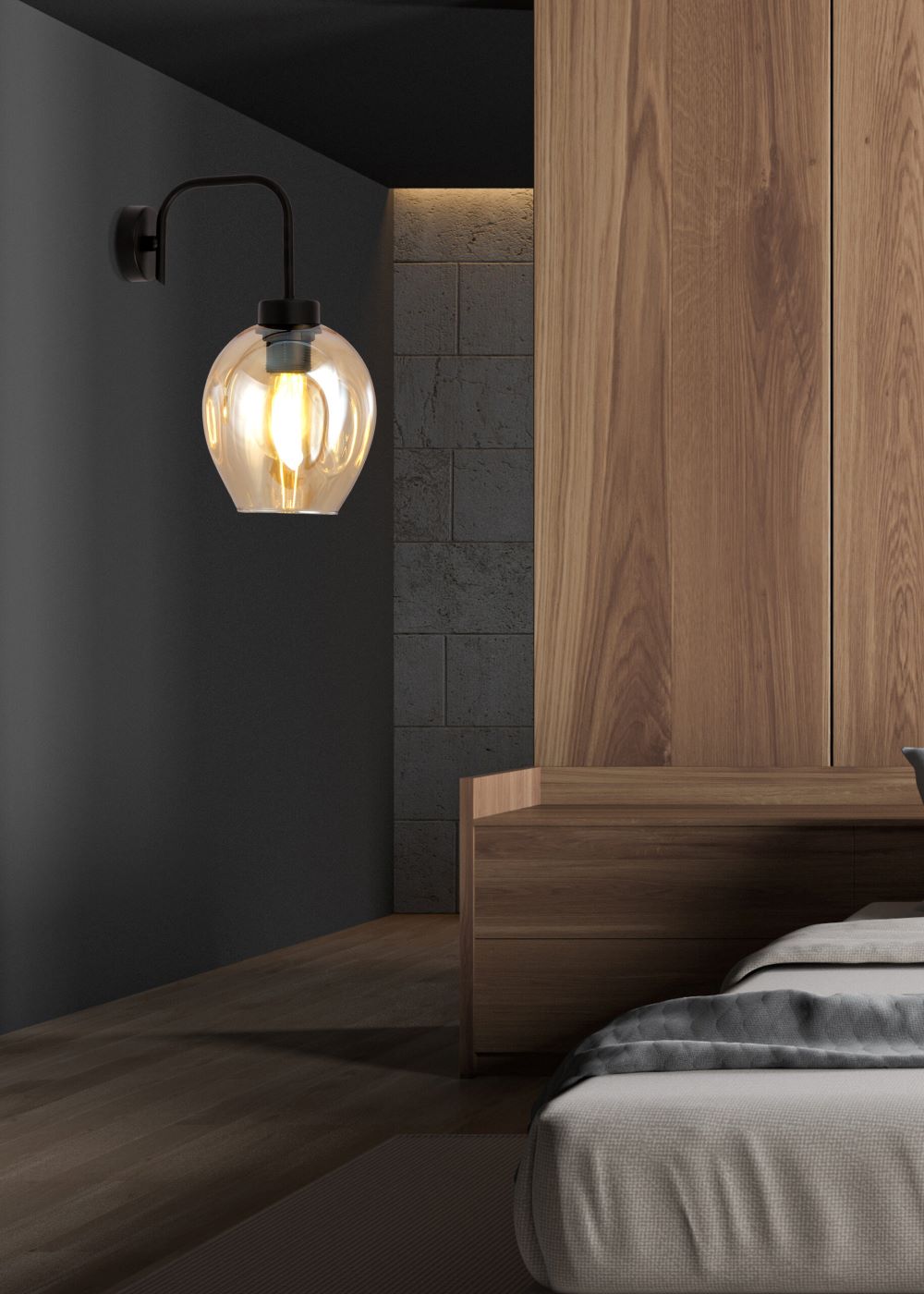 Klasyczna Lampa Ścienna Lukka Kinkiet Szklany - obrazek 7