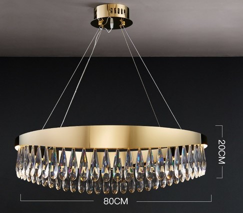 Nowoczesna Lampa Wisząca Drop Żyrandol Złoty Glamour - obrazek 10